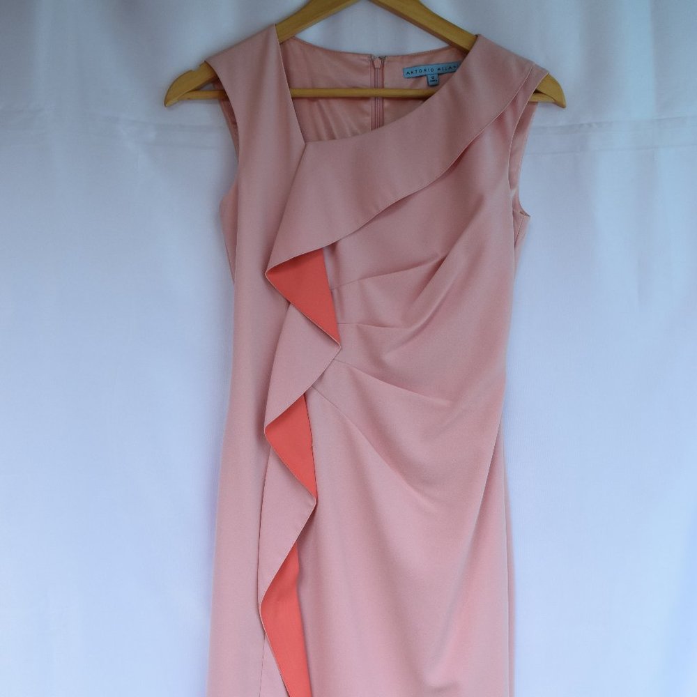 Antonio Melani Crepe Ruffled Sheath Dress (Size 0)